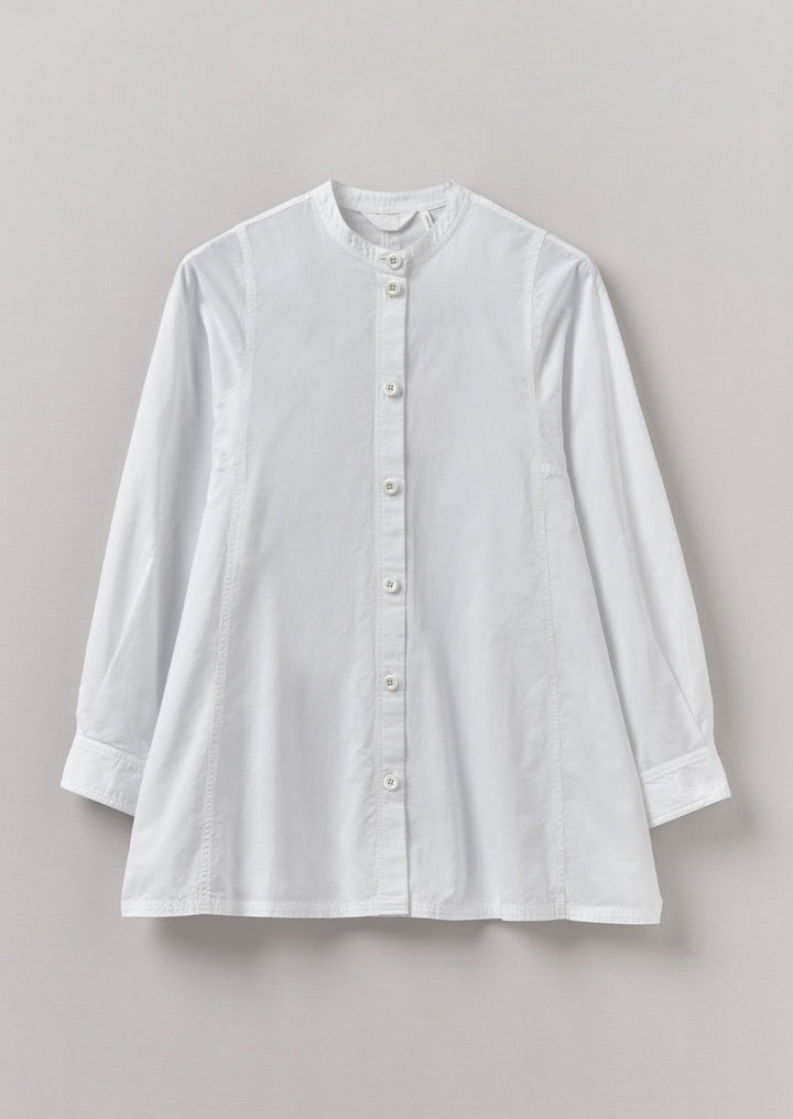 TOAST Raised Stripe Cotton Poplin Shirt - Paper White