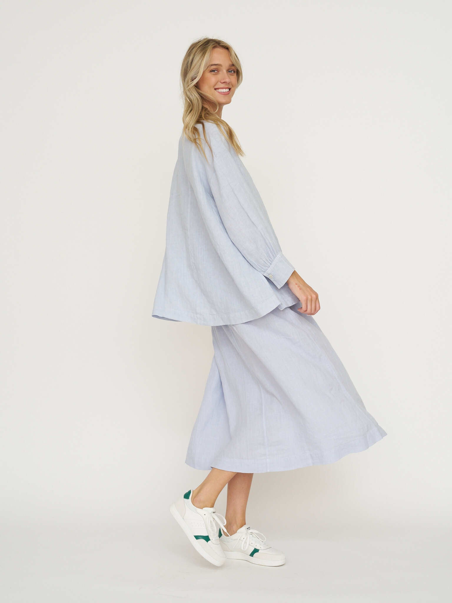 TOAST Garment Dyed Linen Oversized Shirt - Egg Blue