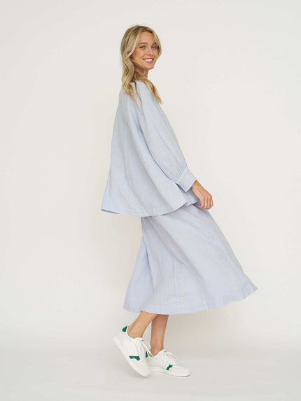 TOAST Garment Dyed Linen Oversized Shirt - Egg Blue