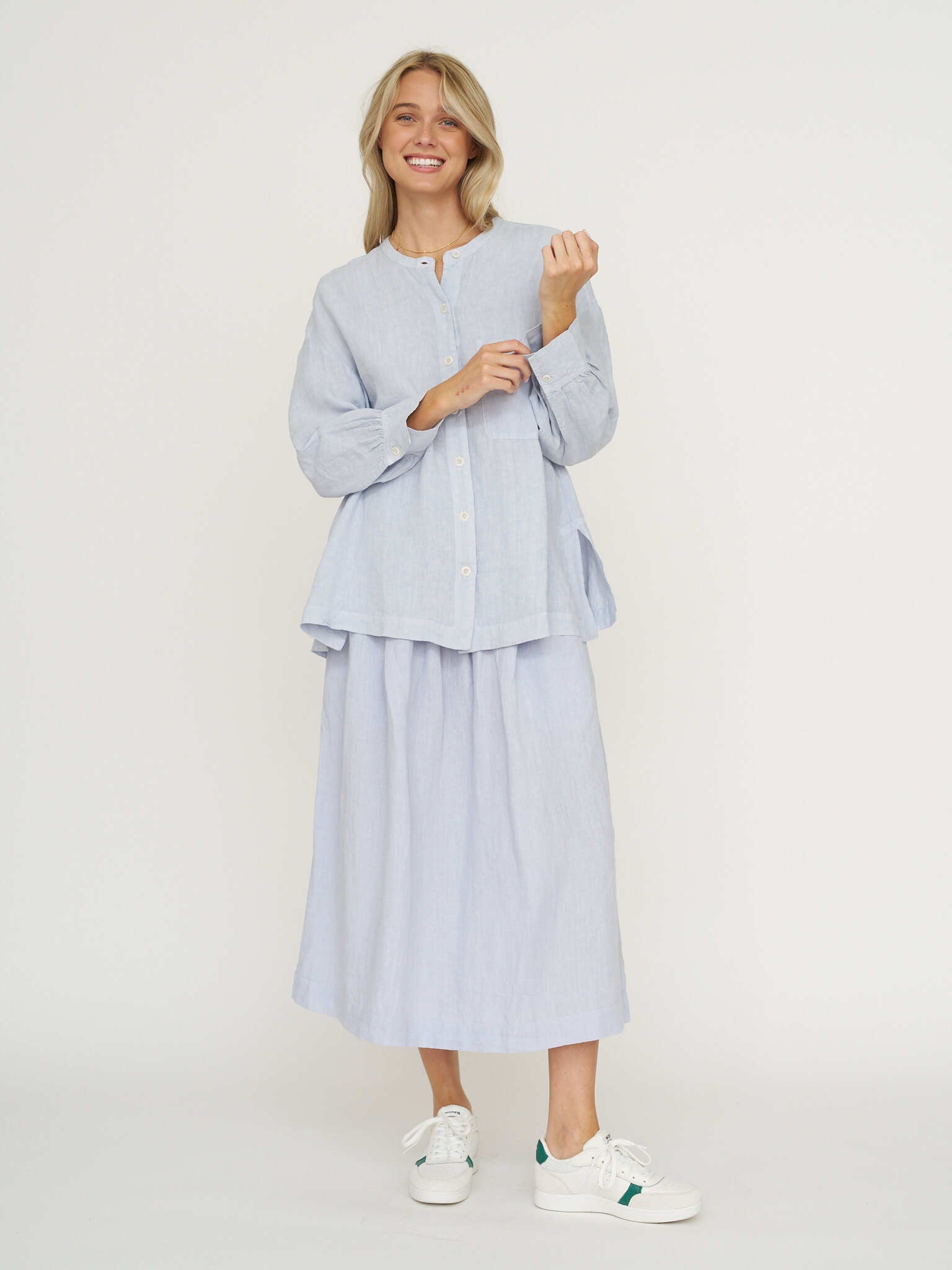 TOAST Garment Dyed Linen Oversized Shirt - Egg Blue