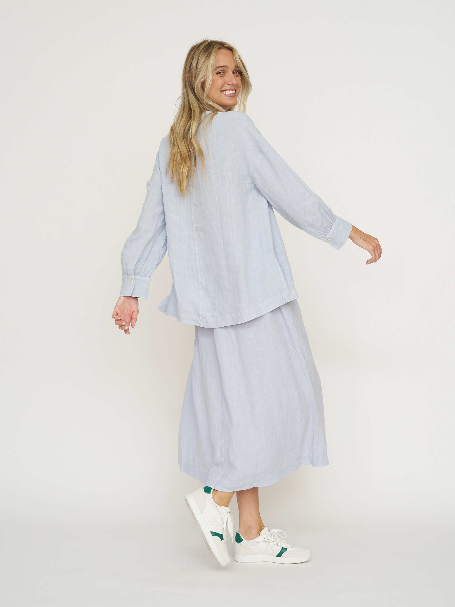 TOAST Garment Dyed Linen Oversized Shirt - Egg Blue
