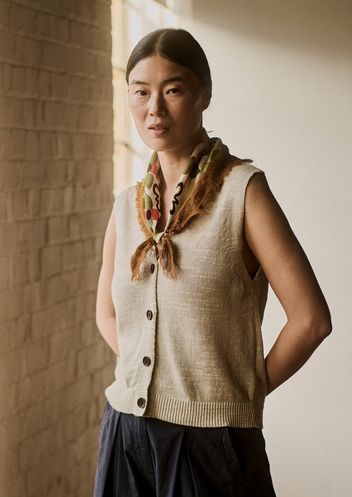 TOAST Folk Floral Print Linen Bandana