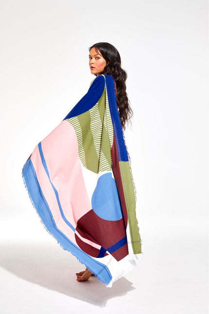 Mapoesie 100% Organic Cotton Abstract Beach Towel