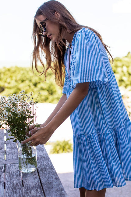 Emerson Fry Isla Dress - Sunday Stripe Bluesy Organic