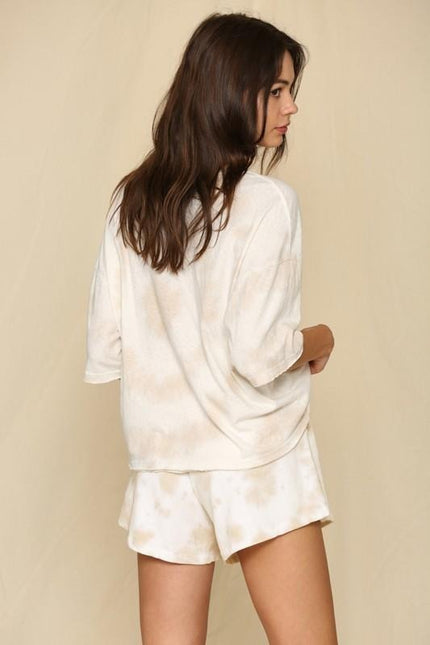 Blank Paige Bullseye Top - Taupe/White