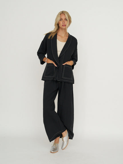 Allison Wonderland Concrete Blazer - Black