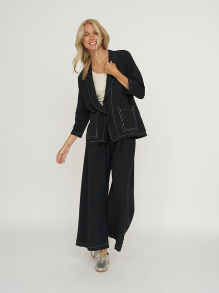 Allison Wonderland Concrete Blazer - Black