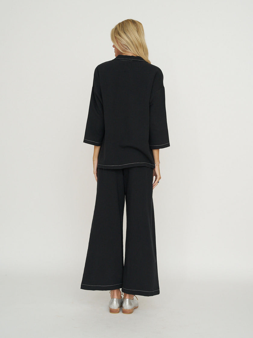 Allison Wonderland Concrete Blazer - Black