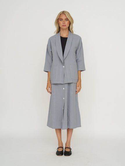 Allison Wonderland Concrete Blazer - Shark