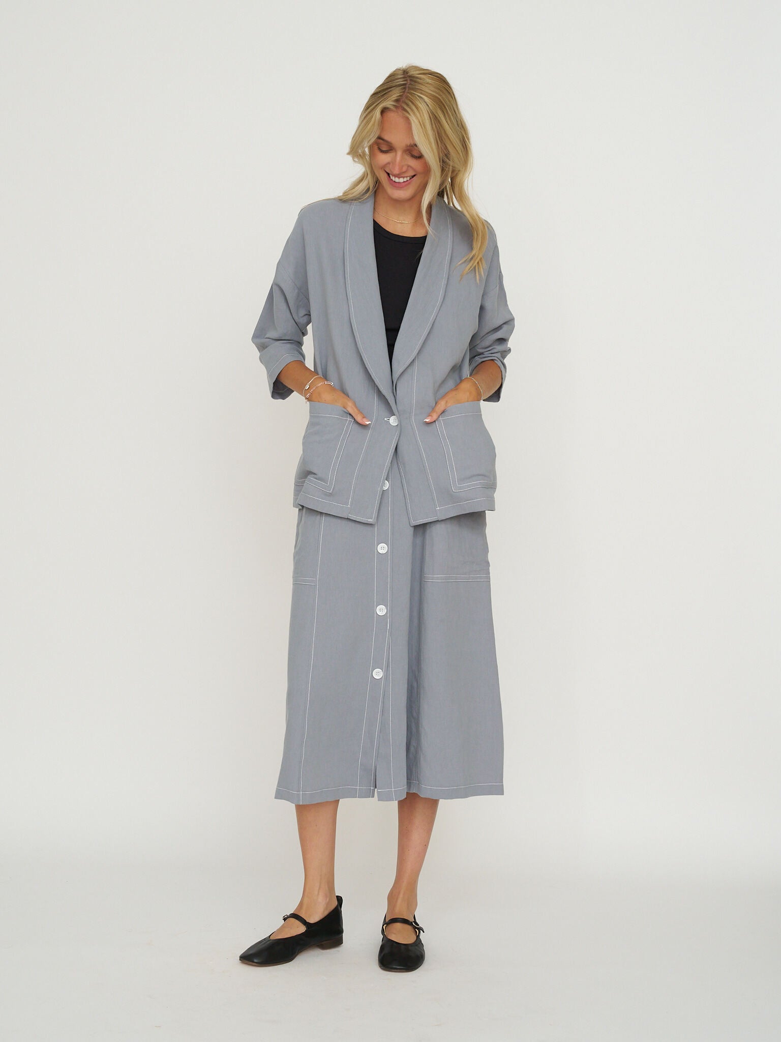 Allison Wonderland Concrete Blazer - Shark