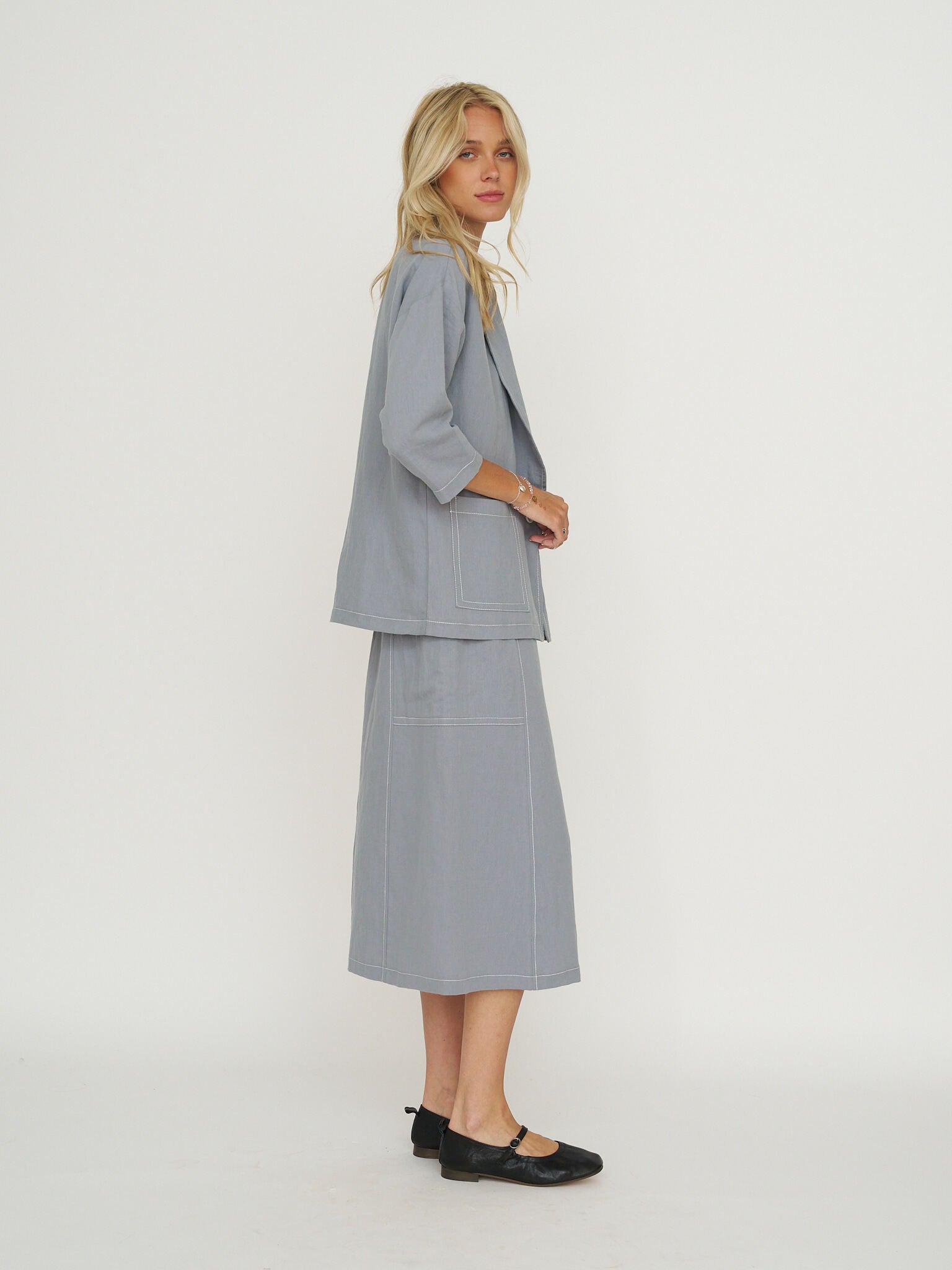 Allison Wonderland Concrete Blazer - Shark