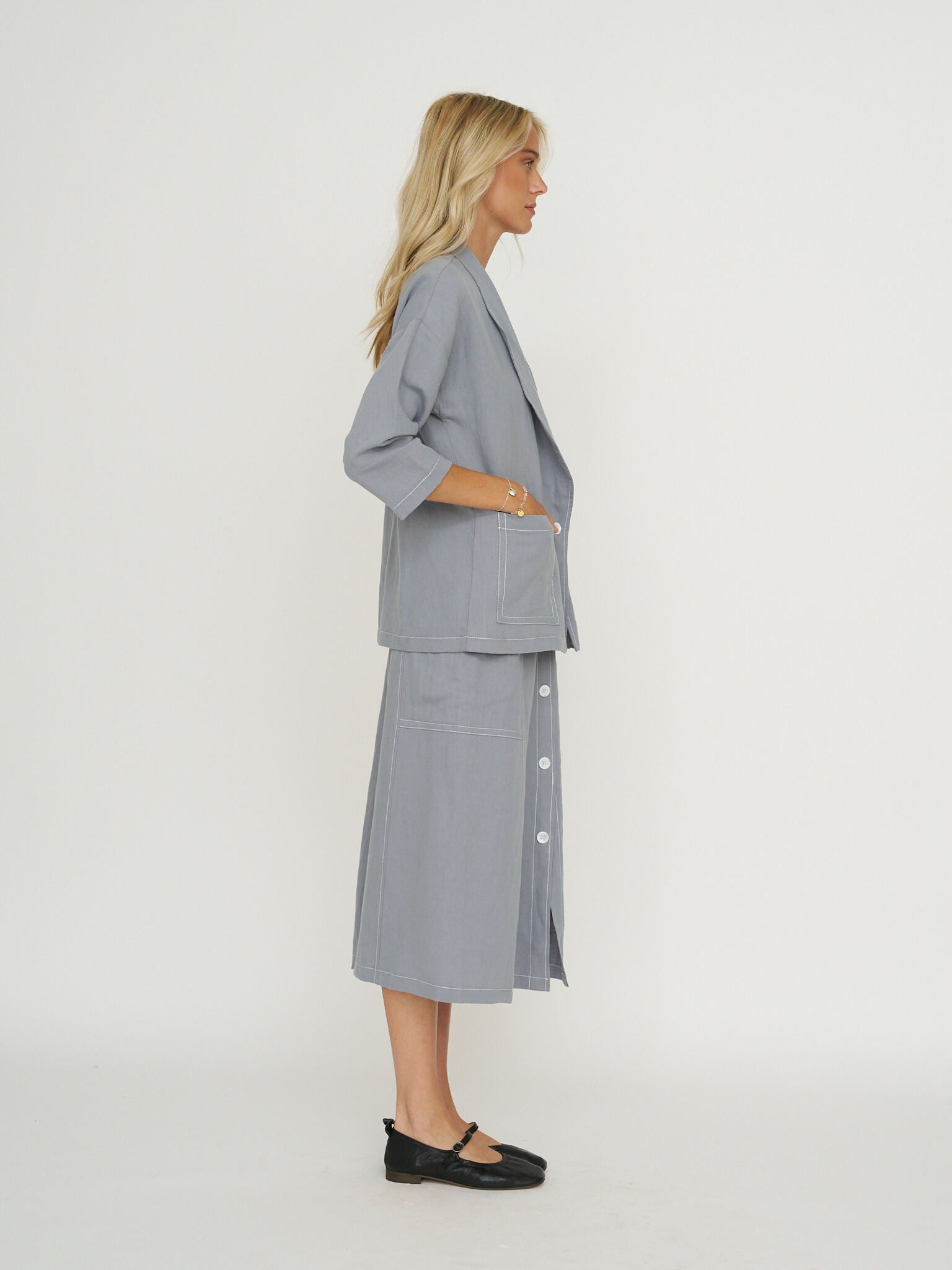 Allison Wonderland Concrete Blazer - Shark