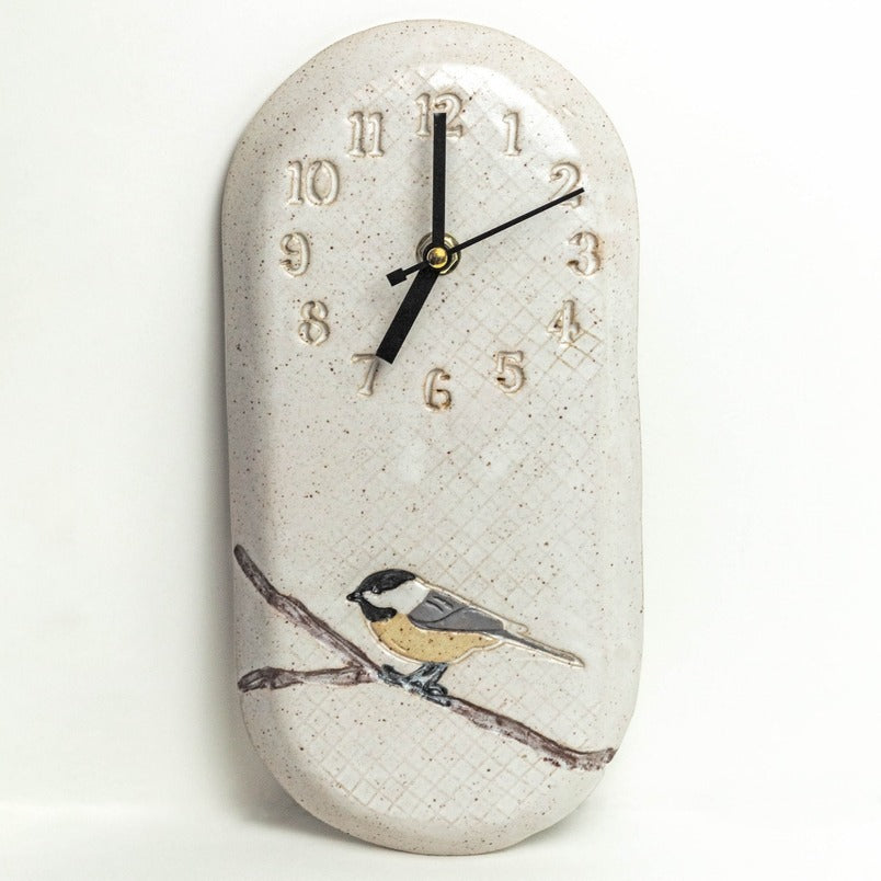 White Squirrel Clayworks Handmade Wall Clock