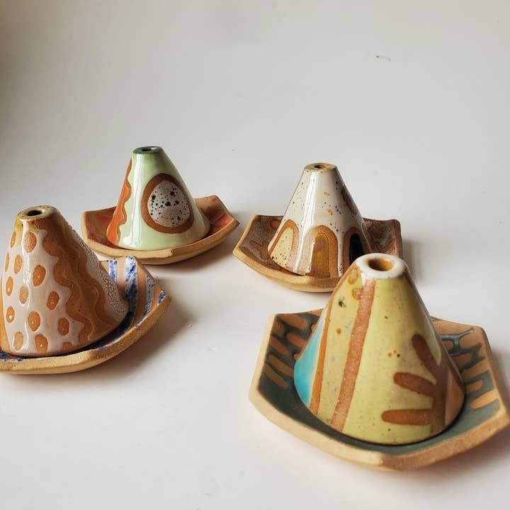 Curious Clay Incense Dishes