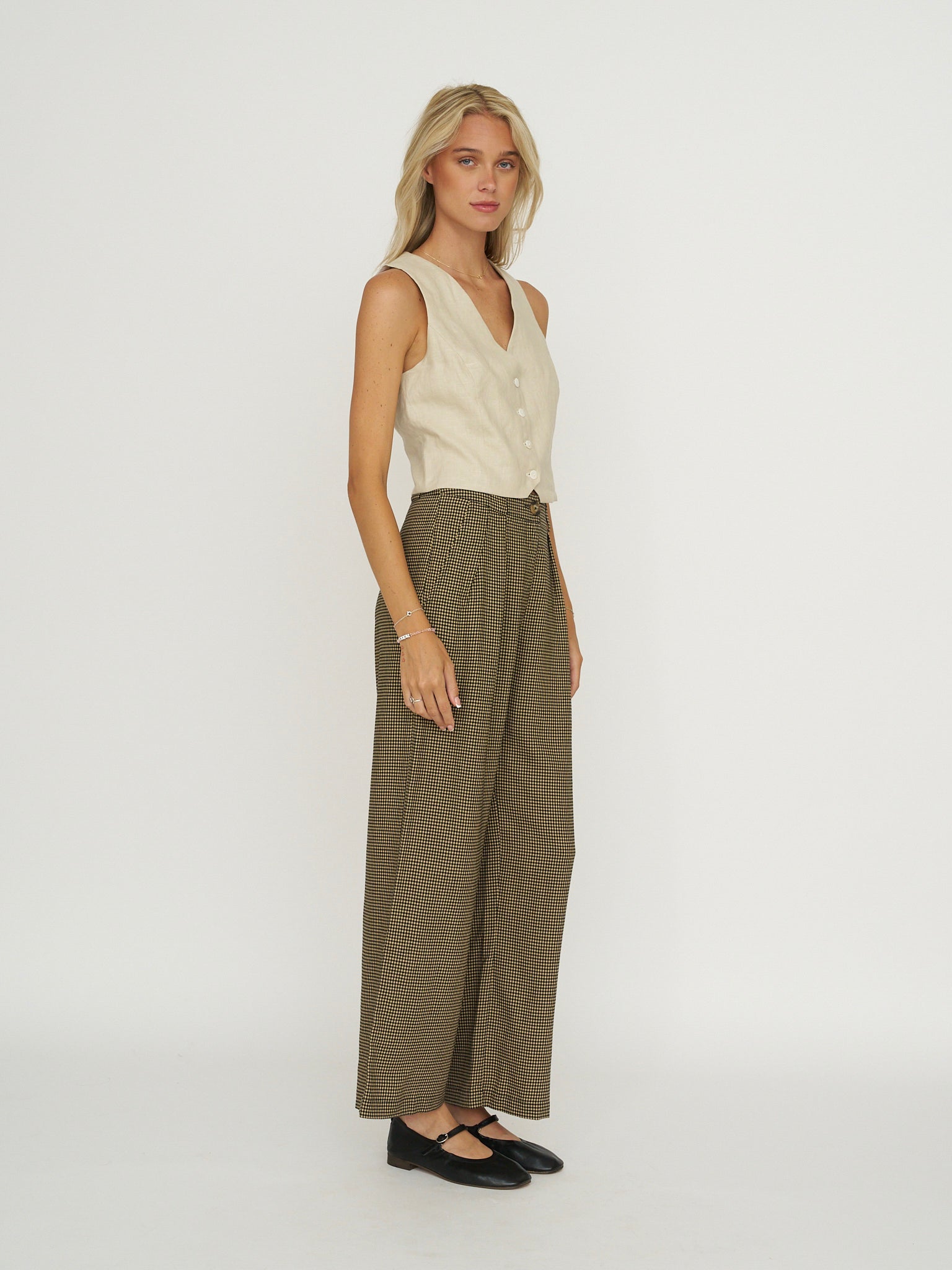 Whimsy + Row Bowie Vest - 100% Linen - Oatmeal