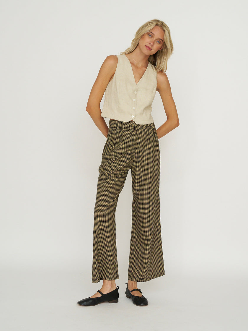 Whimsy + Row Bowie Vest - 100% Linen - Oatmeal