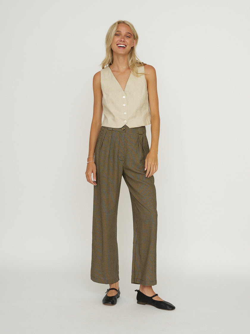 Whimsy + Row Bowie Vest - 100% Linen - Oatmeal