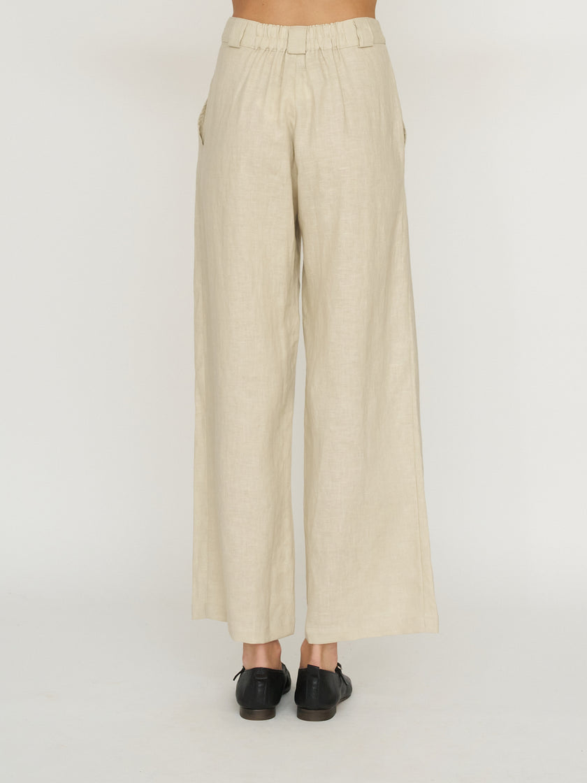Whimsy + Row Leanna Trouser - 100% Linen - Oatmeal