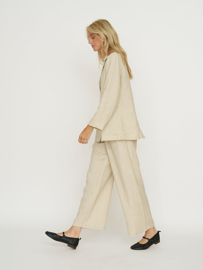 Whimsy + Row Parker Blazer - 100% Linen - Oatmeal