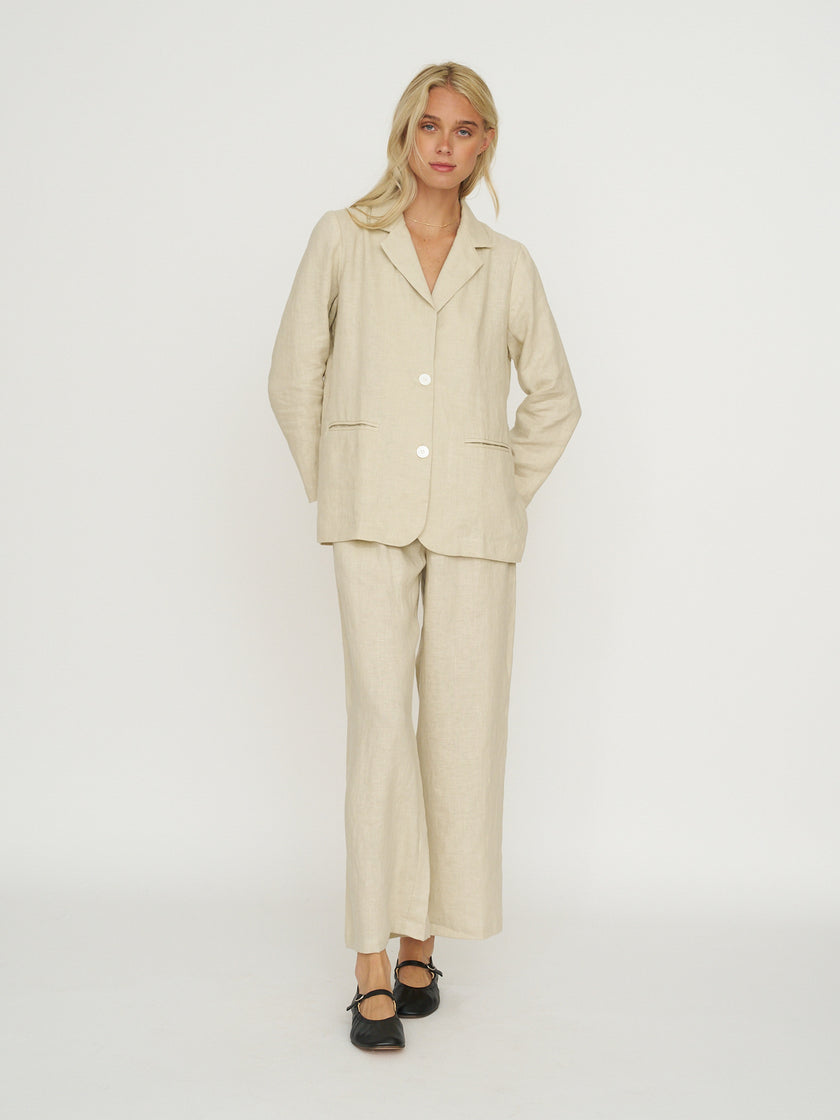 Whimsy + Row Parker Blazer - 100% Linen - Oatmeal