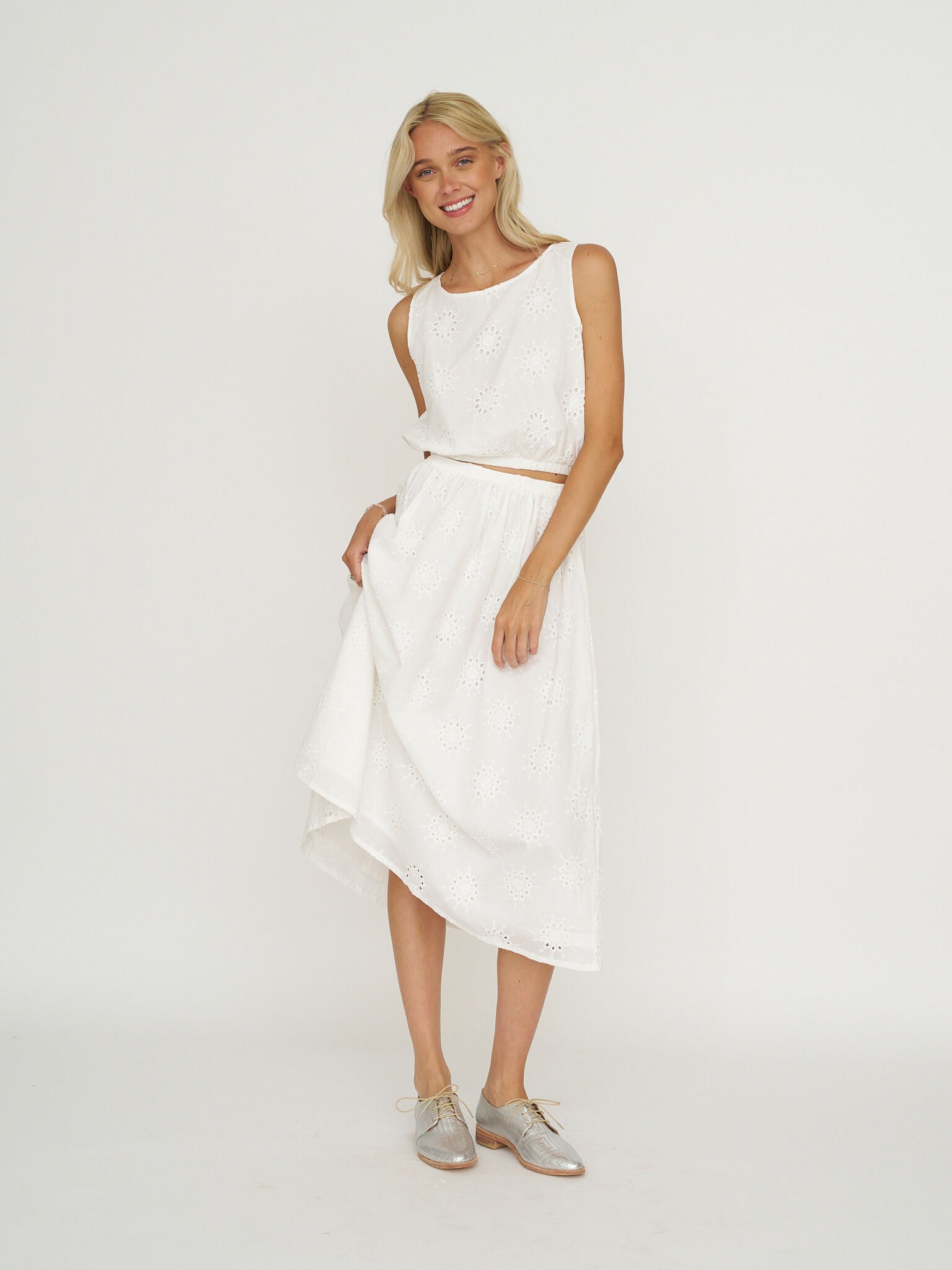 By Together Eyelet Cotton Skirt