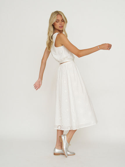 By Together Eyelet Cotton Skirt