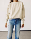 Hey Gang Boxy Sweatshirt in Tan