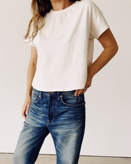 Hey Gang Boxy Tee in Natural
