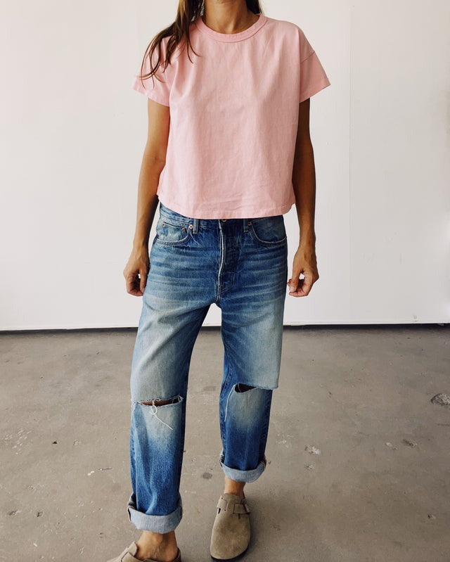 Hey Gang Boxy Tee in Pink