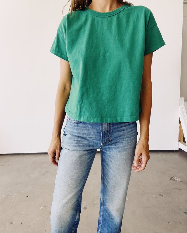 Hey Gang Boxy Tee in Green