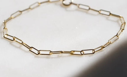Gjenmi 14K Gold Brick Chain Bracelet