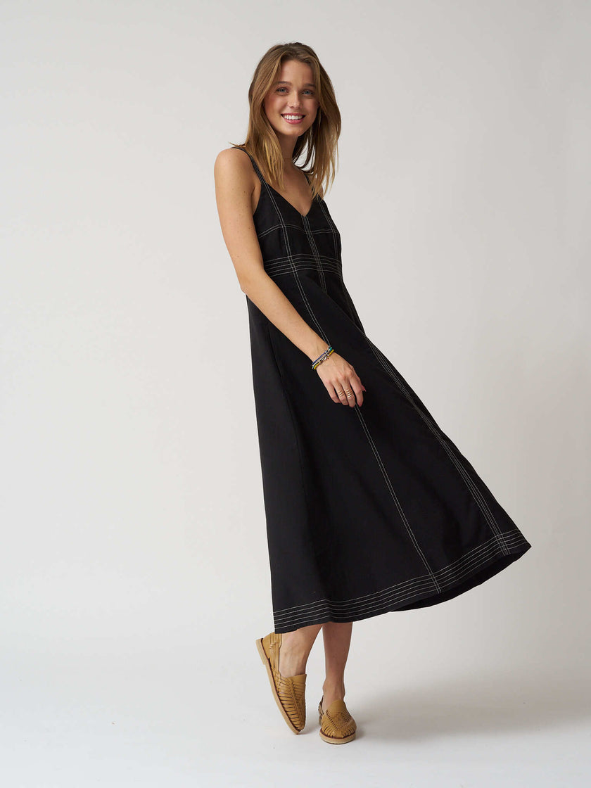 Handloom Eva Maxi Dress - Black