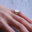 Gjenmi 14K Gold Luna Signet Ring with 1.5mm Diamond