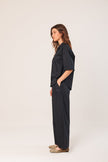 Indi & Cold Organic Cotton Poplin Elastic Waist Pants in Midnight