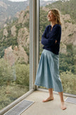 Indi & Cold Pleated Denim Skirt