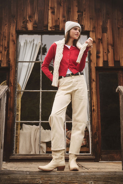 Velvet by G&S Violette Cardigan in Red